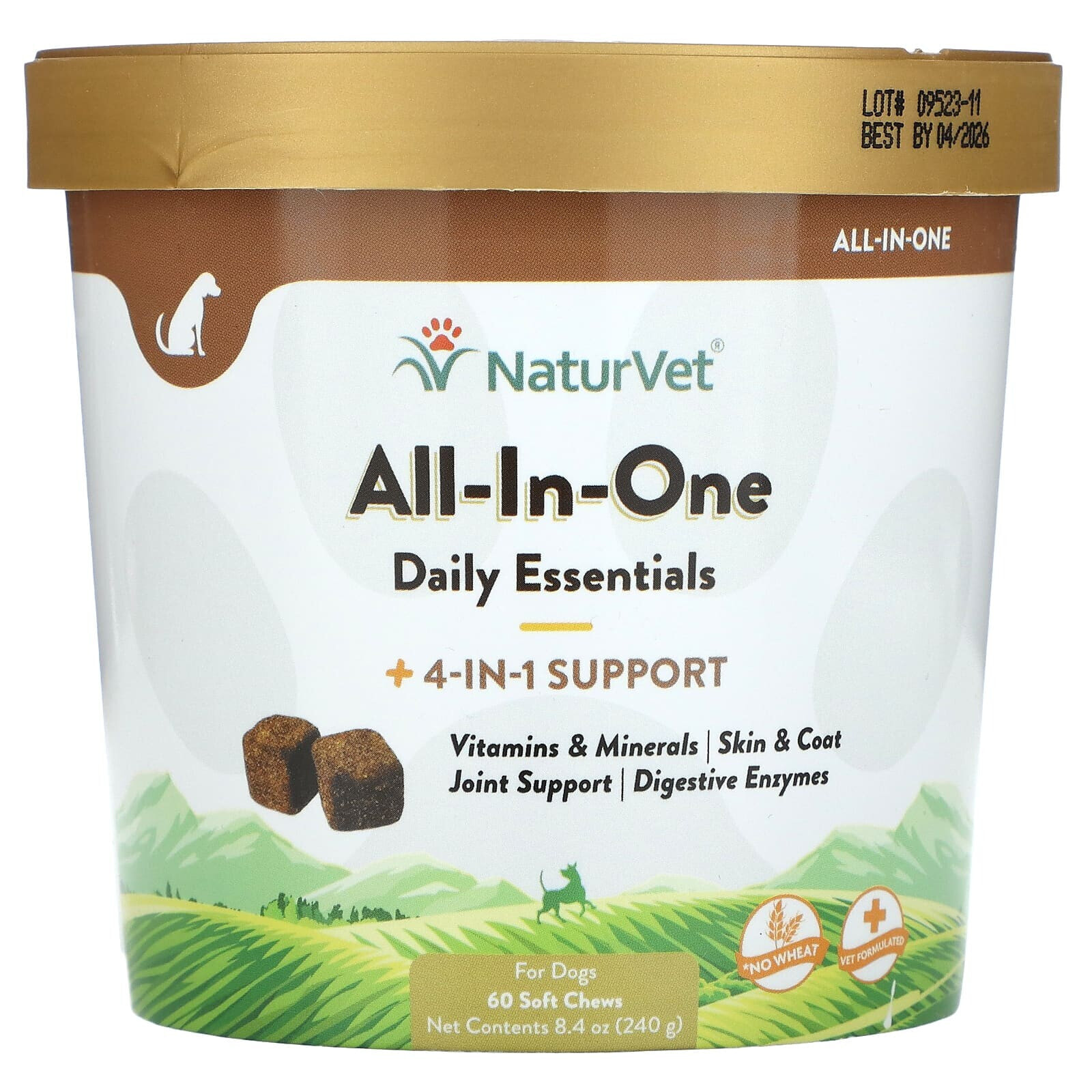All-In-One Daily Essentials + 4-In-1 Support, For Dogs, 120 Soft Chews, 16.9 oz (480 g)
