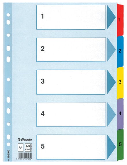 Esselte 100160 закладка-разделитель Числовая закладка-разделитель Картон Синий