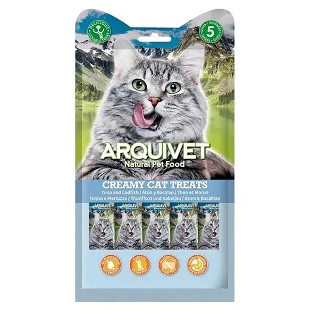 ARQUIVET Creamy snack with tuna and cod 5X14g cat treat