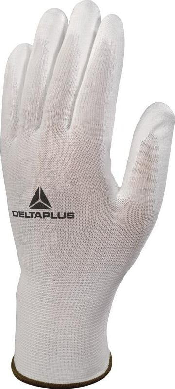 DELTA PLUS White Polyester Knitted Gloves Size 7 Pair (VE702P07)
