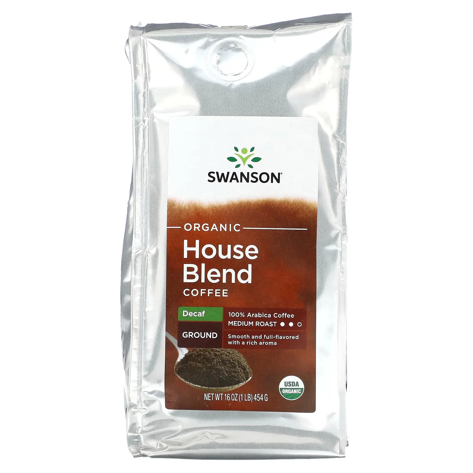 Swanson, Органический домашний кофе, цельные зерна, средней обжарки, 454 г (1 фунт)