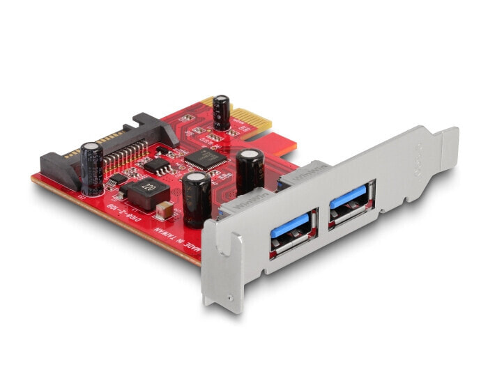 PCI Express x1 Karte zu 2 x extern USB 5 Gbps Typ-A Buchse - Low Profile