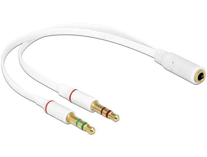 DeLOCK 65585 аудио кабель 0,2 m 2 x 3,5 мм 3,5 мм Белый