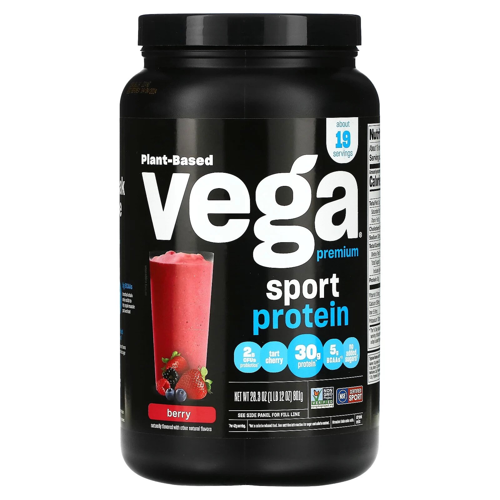 Vega, Sport, Plant-Based Premium Protein Powder, Vanilla, 4 lb 1.8 oz (1.86 kg)