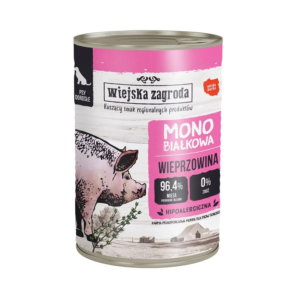 WIEJSKA ZAGRODA Mono protein pork wet dog food 400g