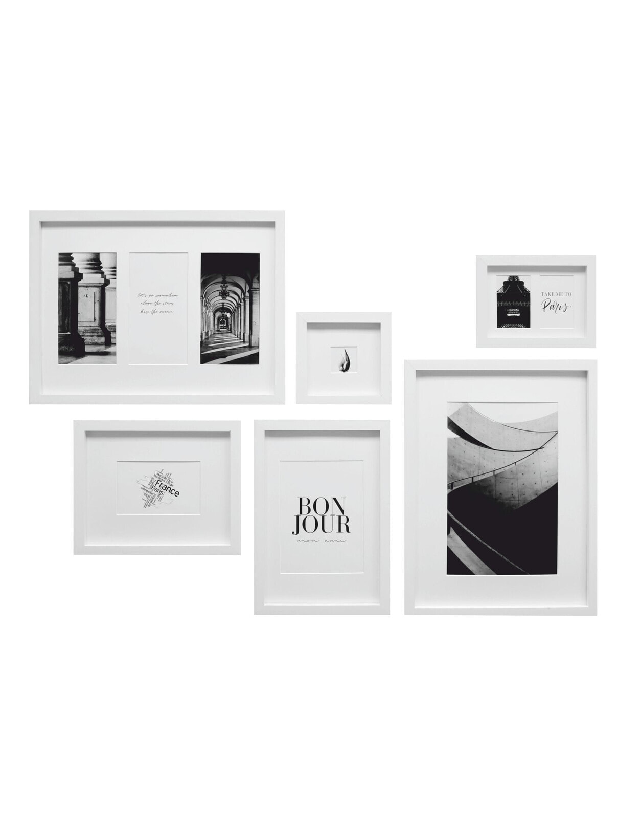 Deknudt S46YK1 - MDF - Glass - Wood - White - Picture frame set - Wall - Rectangular - Landscape/Portrait
