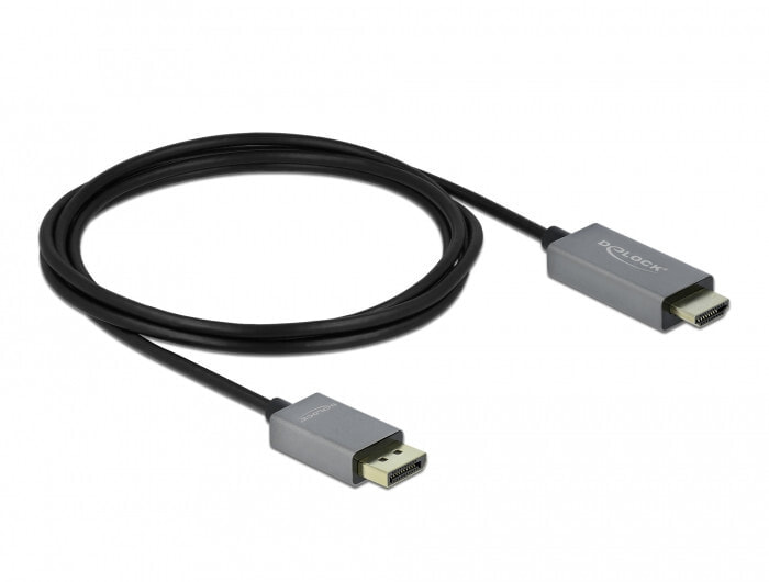 DeLOCK 85929 видео кабель адаптер 2 m HDMI Тип A (Стандарт) DisplayPort Черный, Серый