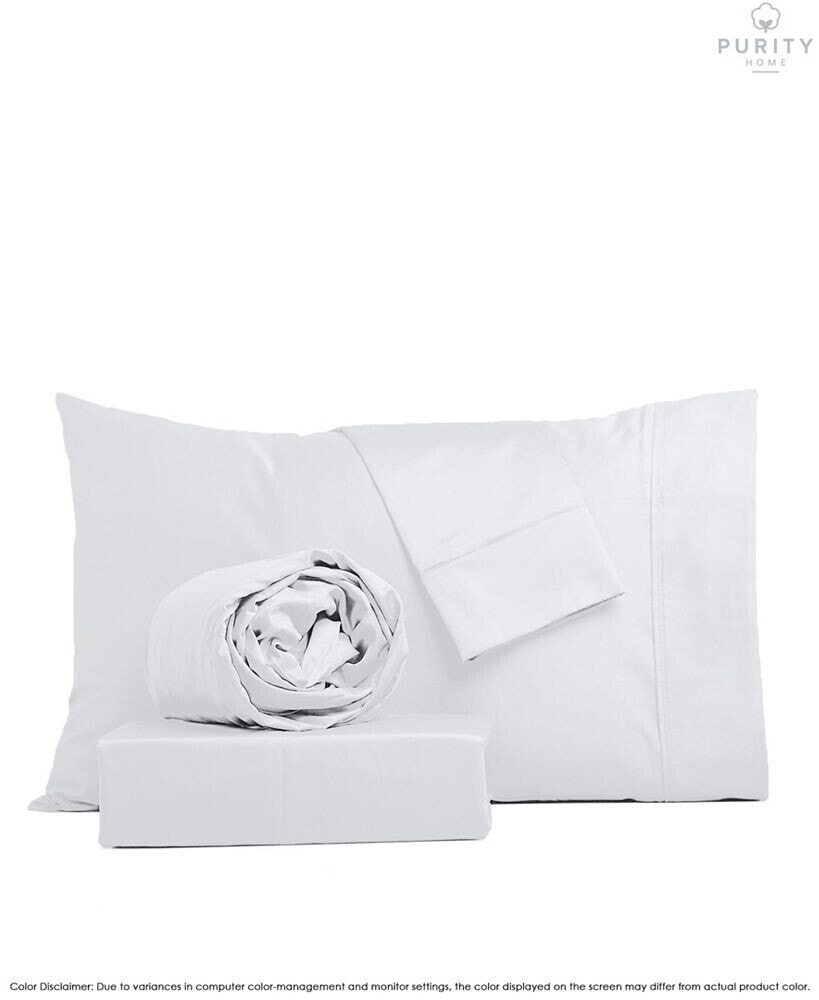 Color Sense purity Home 1000 Thread Count  Egyptian Cotton Sheets Set, Queen