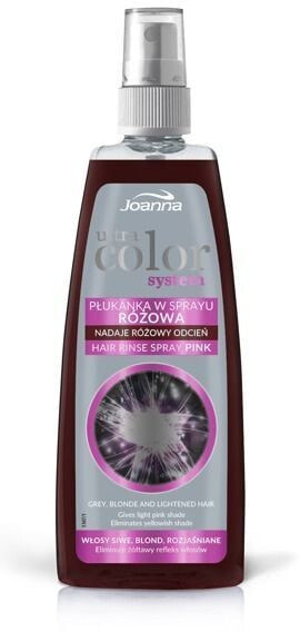 Joanna Ultra Color System Розовый оттеночный спрей-ополаскиватель для седых., светлых и осветленных волос 150 мл
