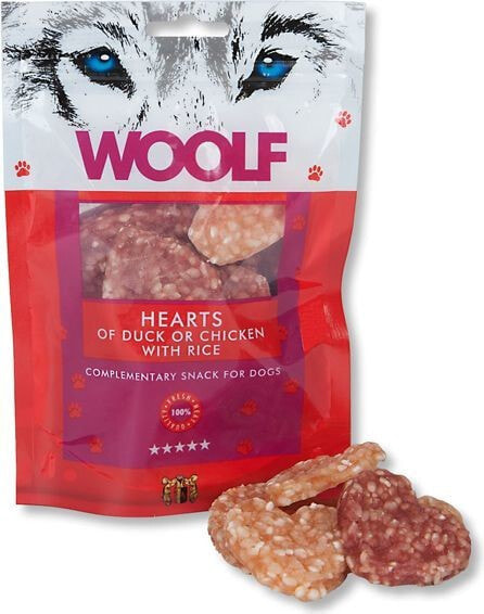Лакомство для собак Brit WOOLF 100g DUCK HEARTS CHICKEN