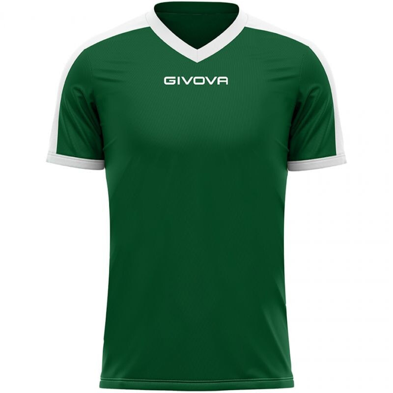 Мужская спортивная футболка зеленая с надписью T-shirt Givova Revolution Interlock M MAC04 1303