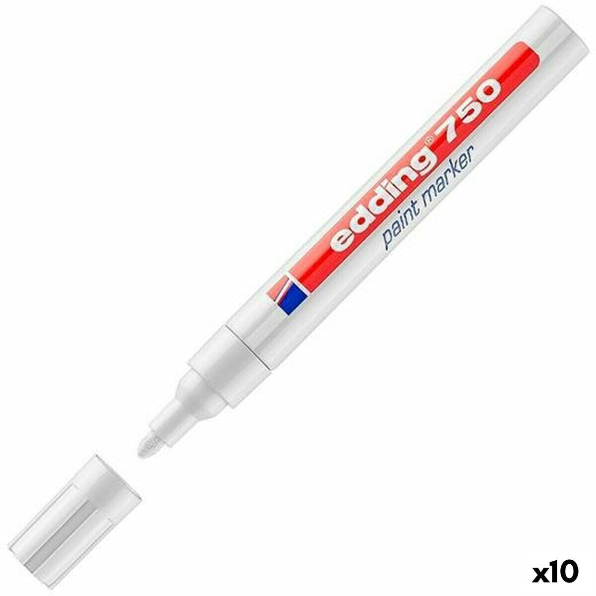 Постоянный маркер Edding 750 Белый (10 штук)