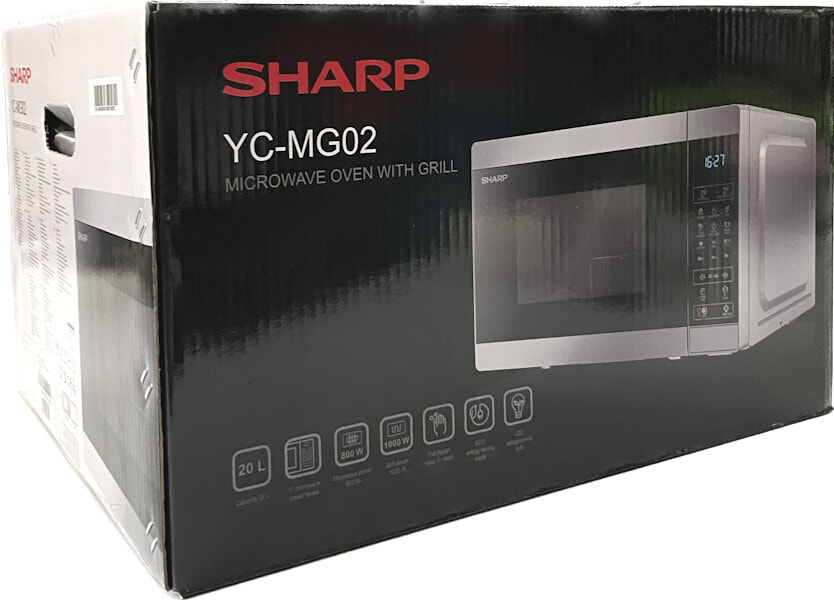 Sharp YC-MG252AE-S 25 Liter 900 W Grill Kombi-Mikrowelle silber