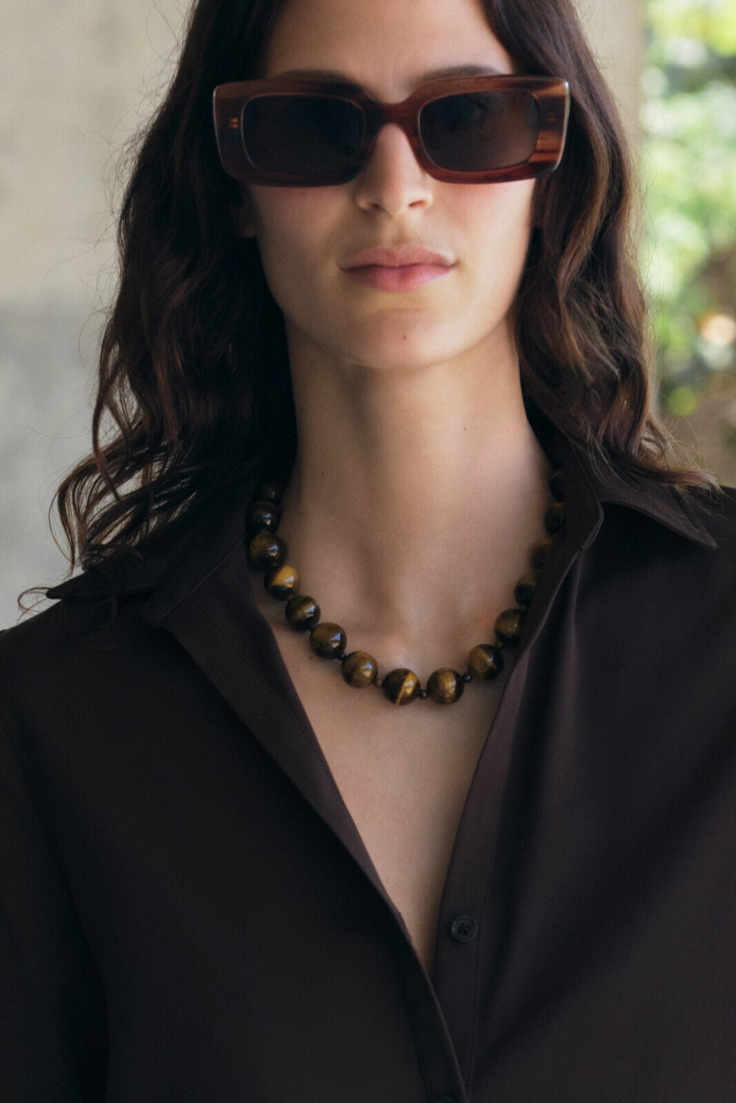 Rectangular acetate sunglasses