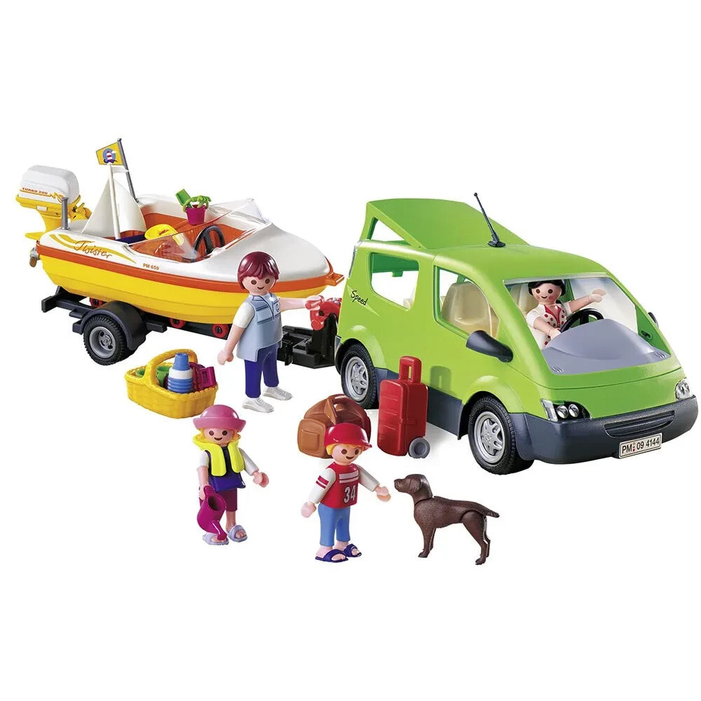 PLAYMOBIL Family Car With Boat Construction Game