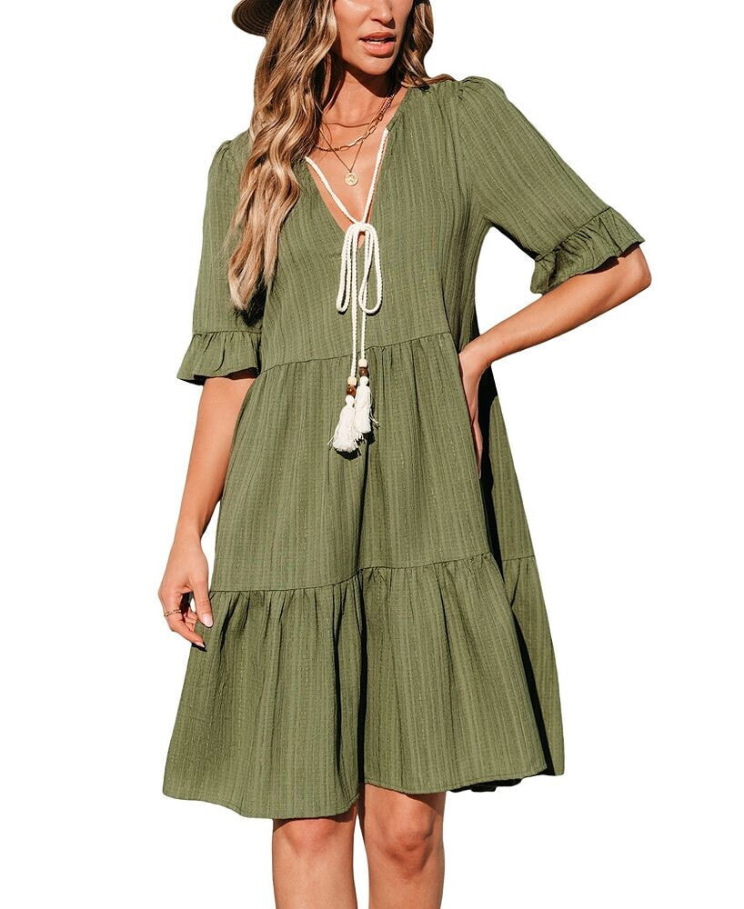 CUPSHE women's Tulum Temptation Green Midi Beach Dress