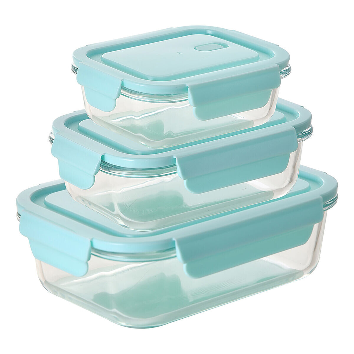 Set of lunch boxes San Ignacio Menorca Rectangular Borosilicate Glass 3 Pieces