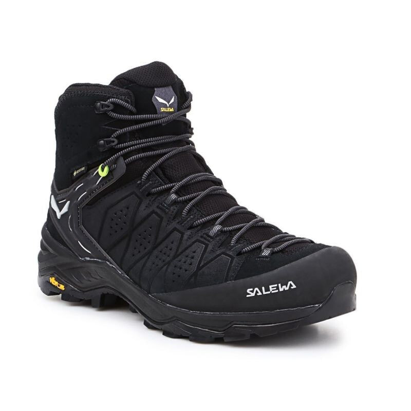 Мужские ботинки спортивные треккинговые черные  текстильные низкие демисезонные  Salewa MS Alp Trainer 2 Mid GTX M 61382-0971 hiking shoes