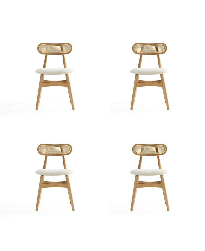 Manhattan Comfort colbert 4-Piece Ash Wood Upholstered Dining Chair
