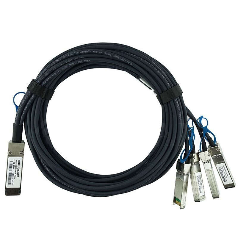 BlueOptics DAC-Q28-S28-5M - 5 m - QSFP28 - 4x SFP28 - Male/Male - Black - 100 Gbit/s