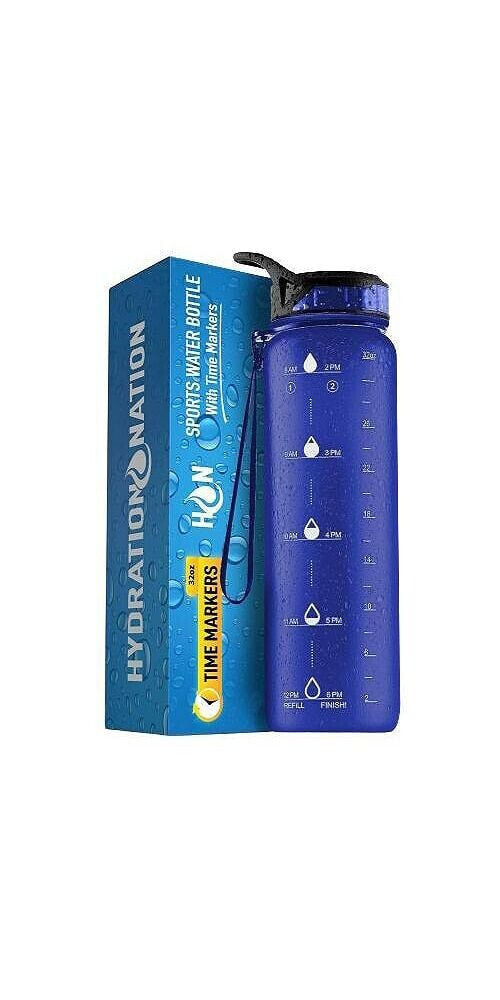 Zulay Kitchen hydration Nation Water Bottle With Time Marker 32oz