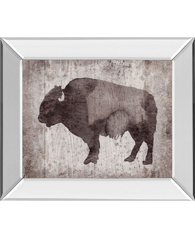 Wildness II-Timber by Sandra Jacobs Mirror Framed Bison Print Wall Art - 22