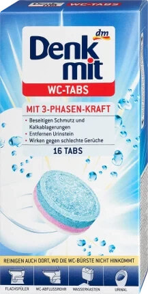 WC-Reiniger Tabs mit 3-Phasen-Kraft, 16 St