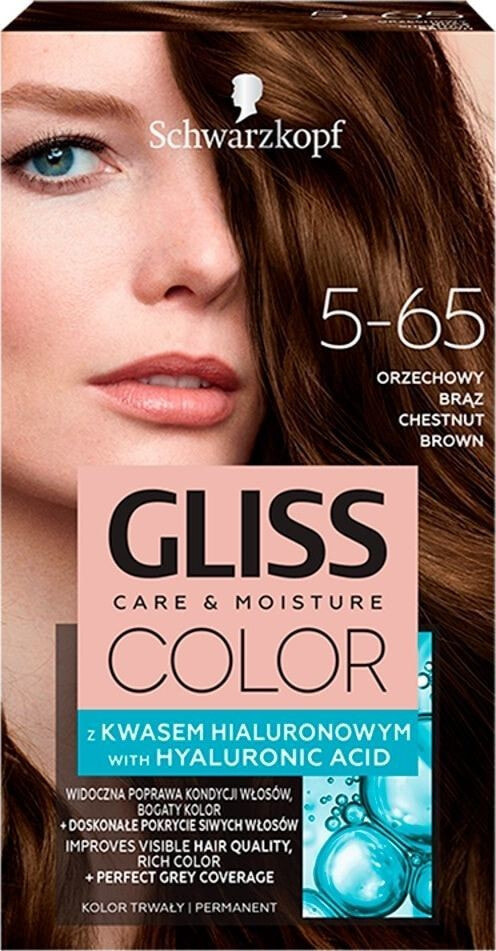 Schwarzkopf Gliss Color N 5-65 Питательная краска для волос с гиалуроновой кислотой, оттенок лесной орех