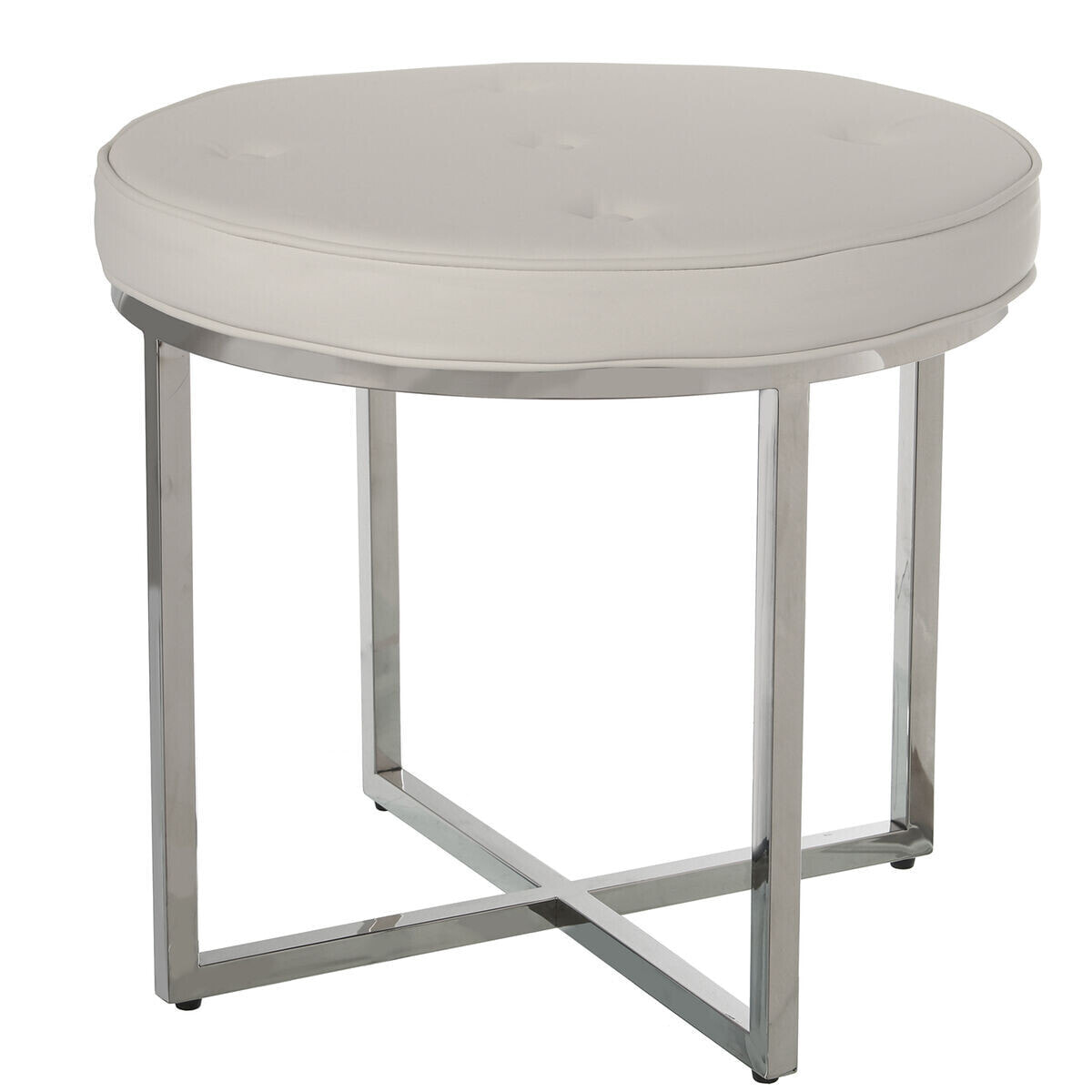 Stool Alexandra House Living White Metal 50 x 46 x 50 cm