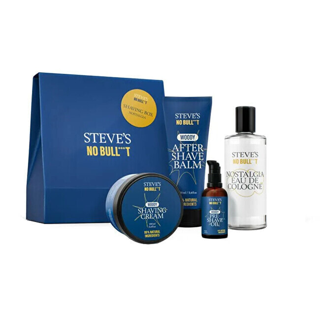 Stevův Holicí box Nostalgia (Pre-shave Oil 50ml, Shaving Creme 100ml, After Shave Balm 100ml, Collogne Nostalgia 100ml)