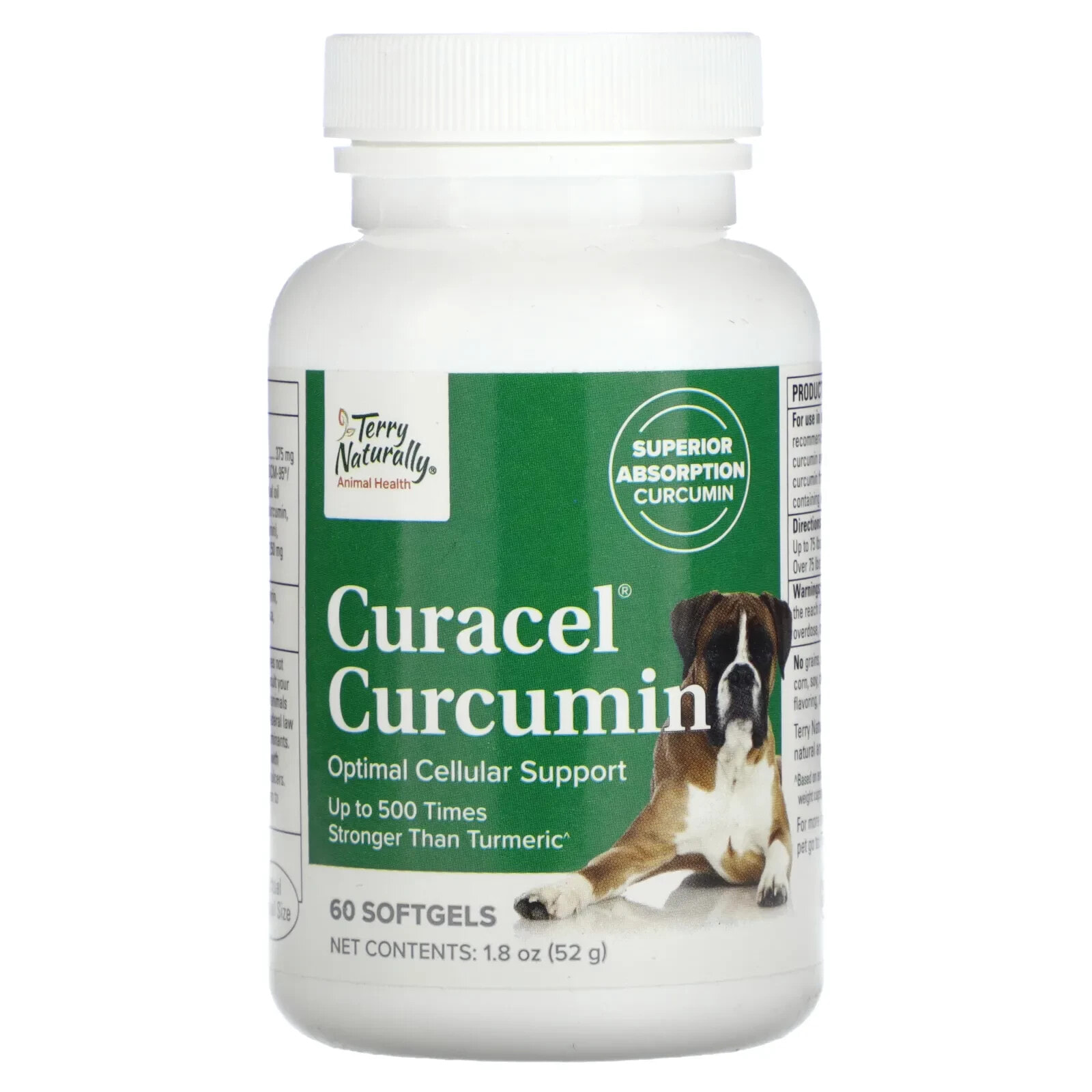 Terry Naturally, Curacel Curcumin, для собак, 60 мягких таблеток, 52 г (1,8 унции)