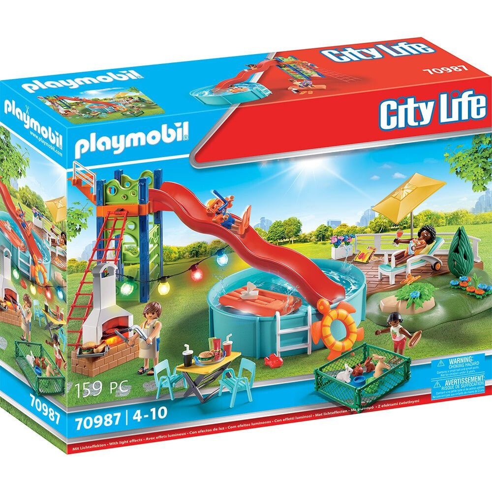 PLAYMOBIL Party In The Pool With Slide City Life
