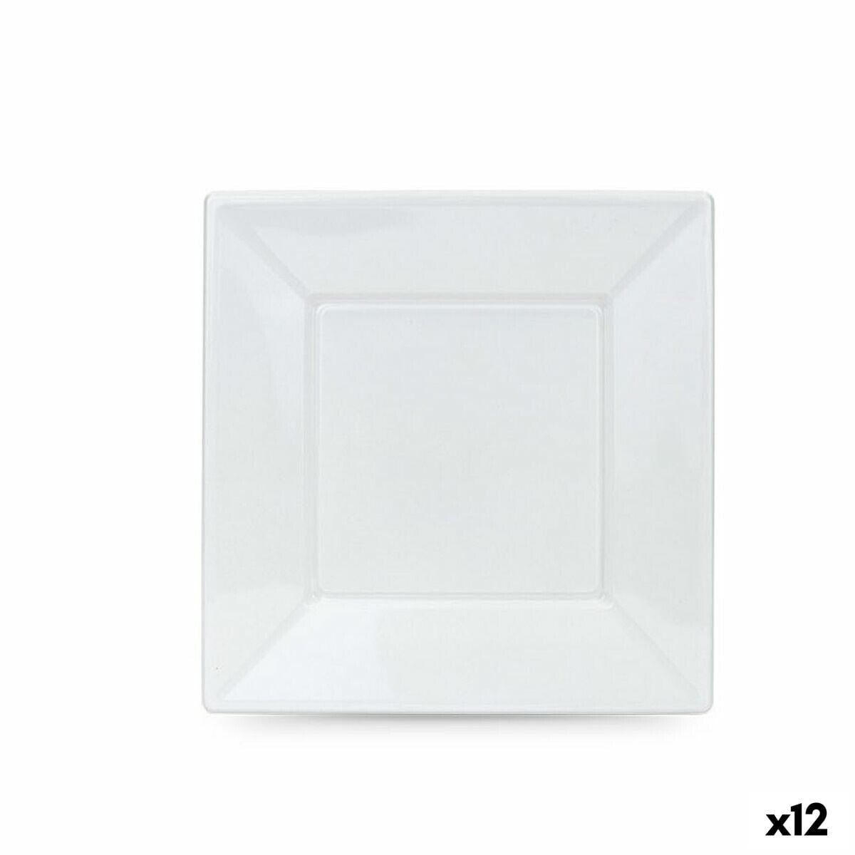 Set of reusable plates Algon White Plastic 23 cm (12 Units)