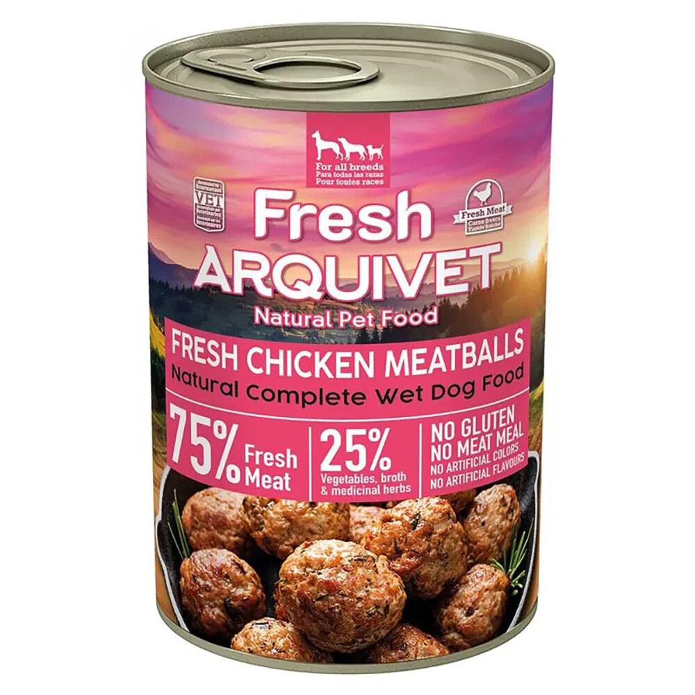 ARQUIVET Fresh chicken meatballs wet dog food 400g