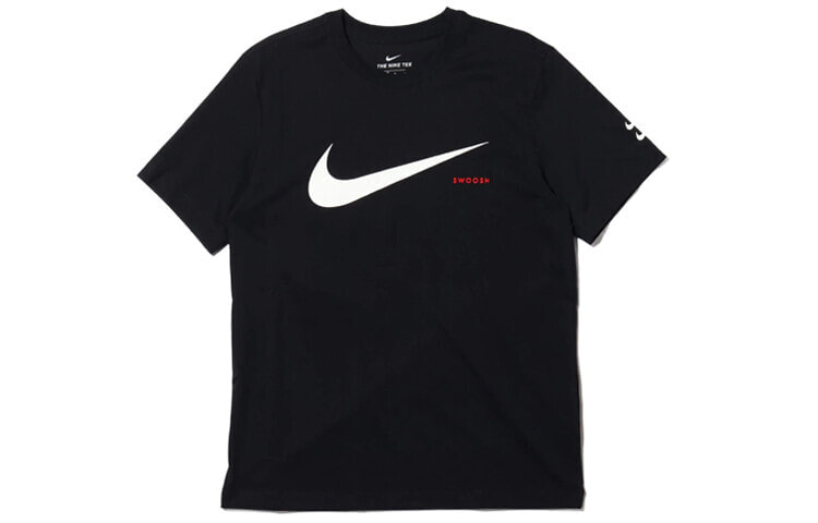 Nike Sportswear Swoosh Logo袖口双钩短袖T恤 男款 黑色 / Футболка Nike Sportswear Swoosh LogoT CK2253-010