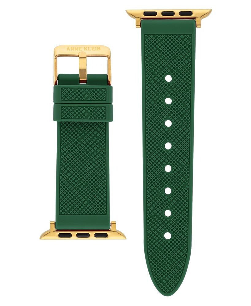 Anne Klein women's Green Textured Silicone Band Compatible with 42/44/45/Ultra/Ultra 2 Apple Watch