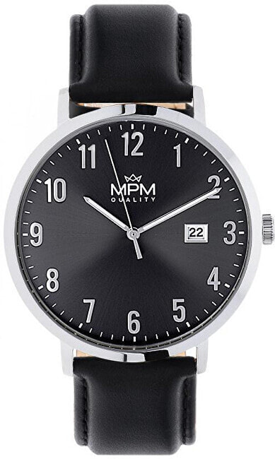 Мужские наручные часы с черным кожаным ремешком PRIM MPM Quality Klasik II W01M.11150.C