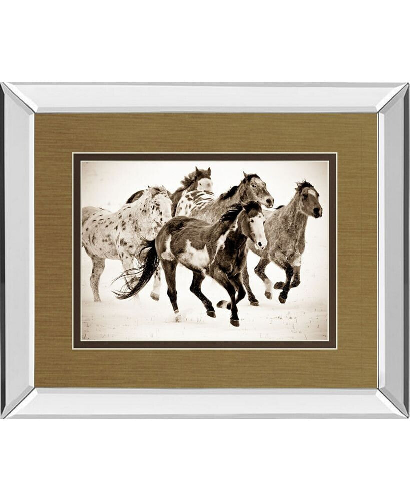 Classy Art painted Horses Run by Carol Walker Mirror Framed Print Wall Art - 34