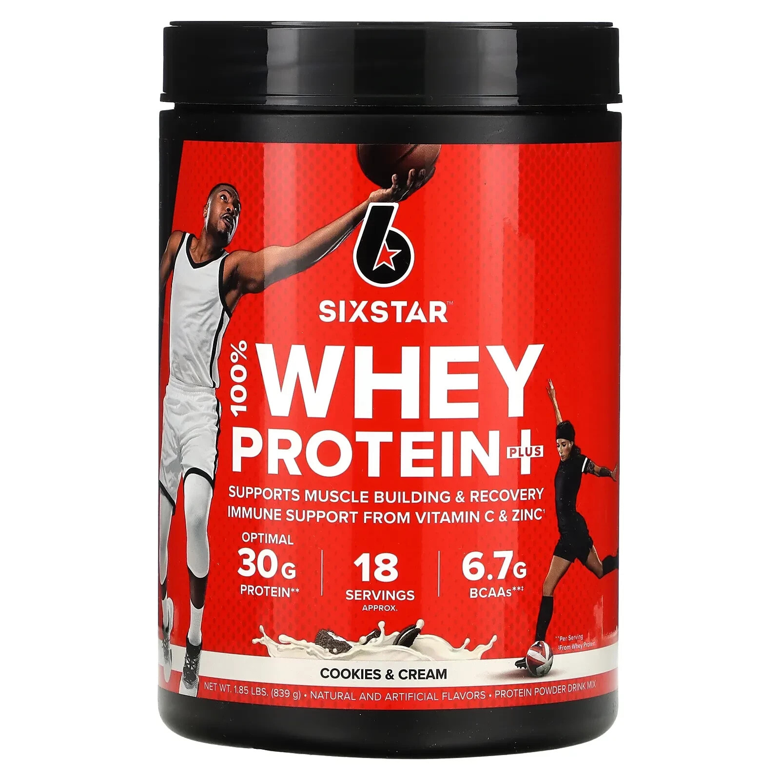 Сикс Стар, Elite Series, 100% Whey Protein Plus, Vanilla Cream, 1.81 lbs (821 g)
