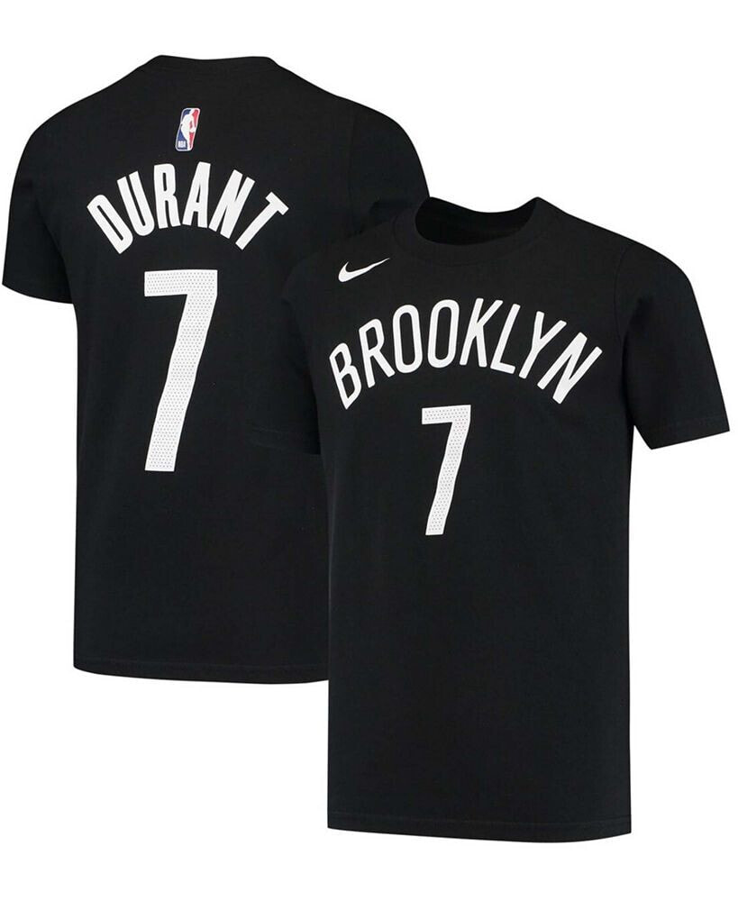 Youth Boys Kevin Durant Black Brooklyn Nets Logo Name Number Performance T-shirt