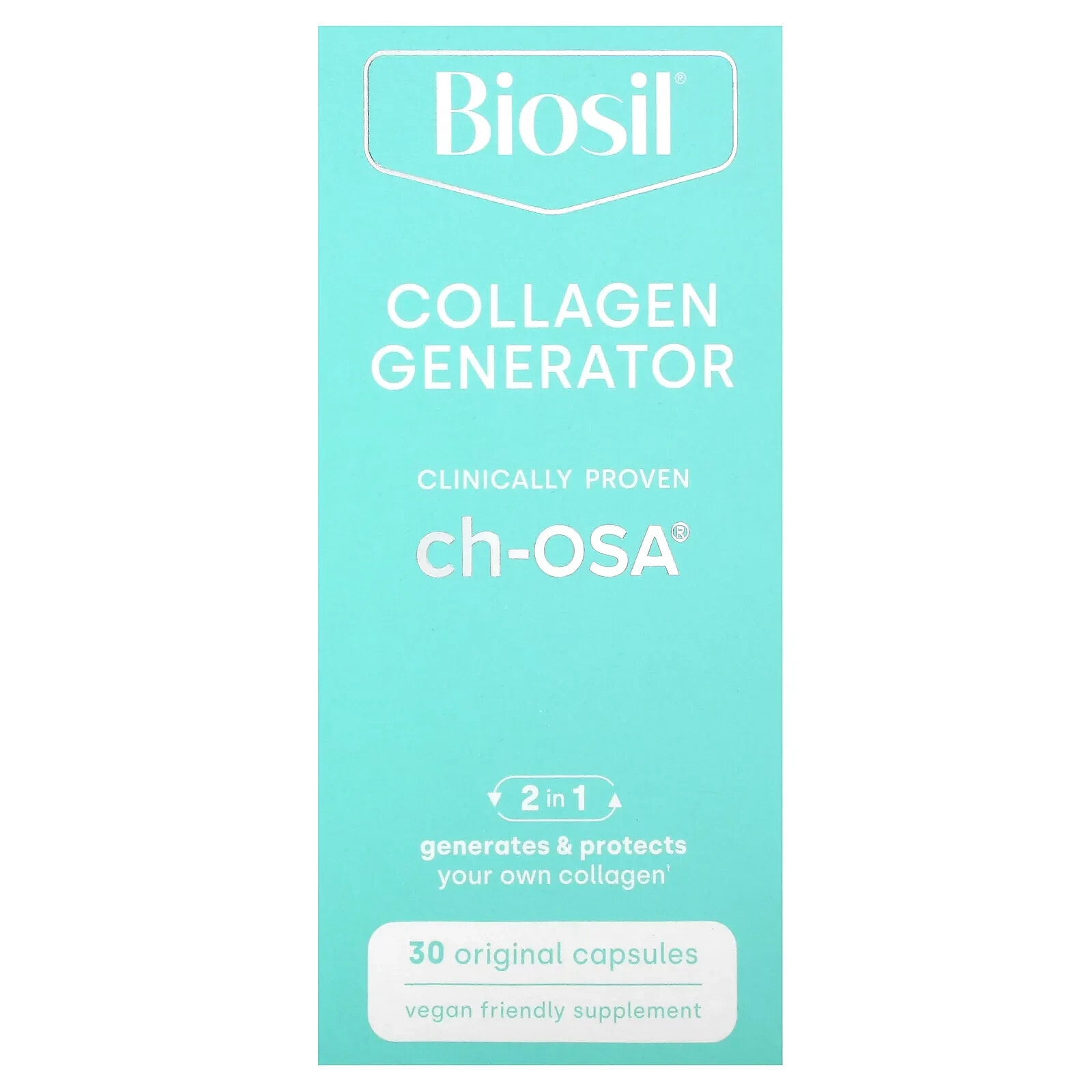 BioSil, ch-OSA Advanced Collagen Generator, улучшенный источник коллагена, 120 вегетарианских капсул