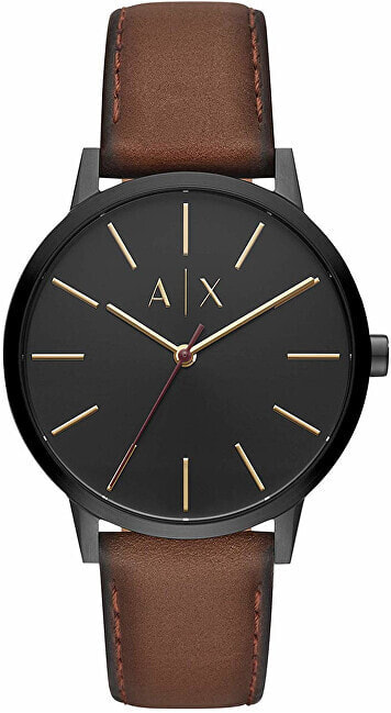 Мужские наручные часы с коричневым  кожаным ремешком ARMANI EXCHANGE Cayde AX2706