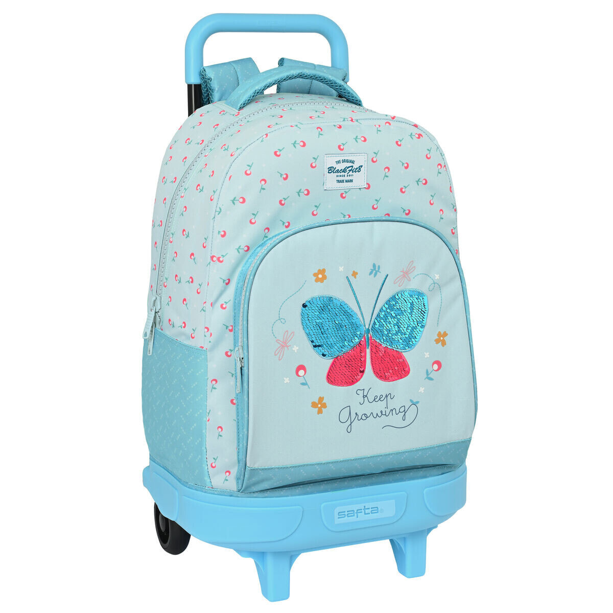 School Rucksack with Wheels BlackFit8 Keep Growing Light Blue (33 x 45 x 22 cm)