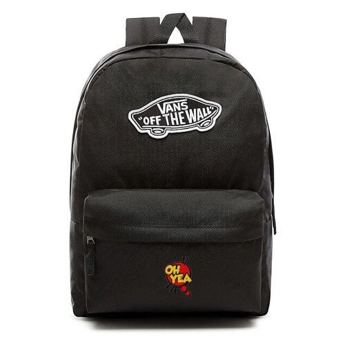 Женский спортивный рюкзак черный с логотипом и карманом  VANS Realm Backpack szkolny Custom Oh Yea- VN0A3UI6BLK