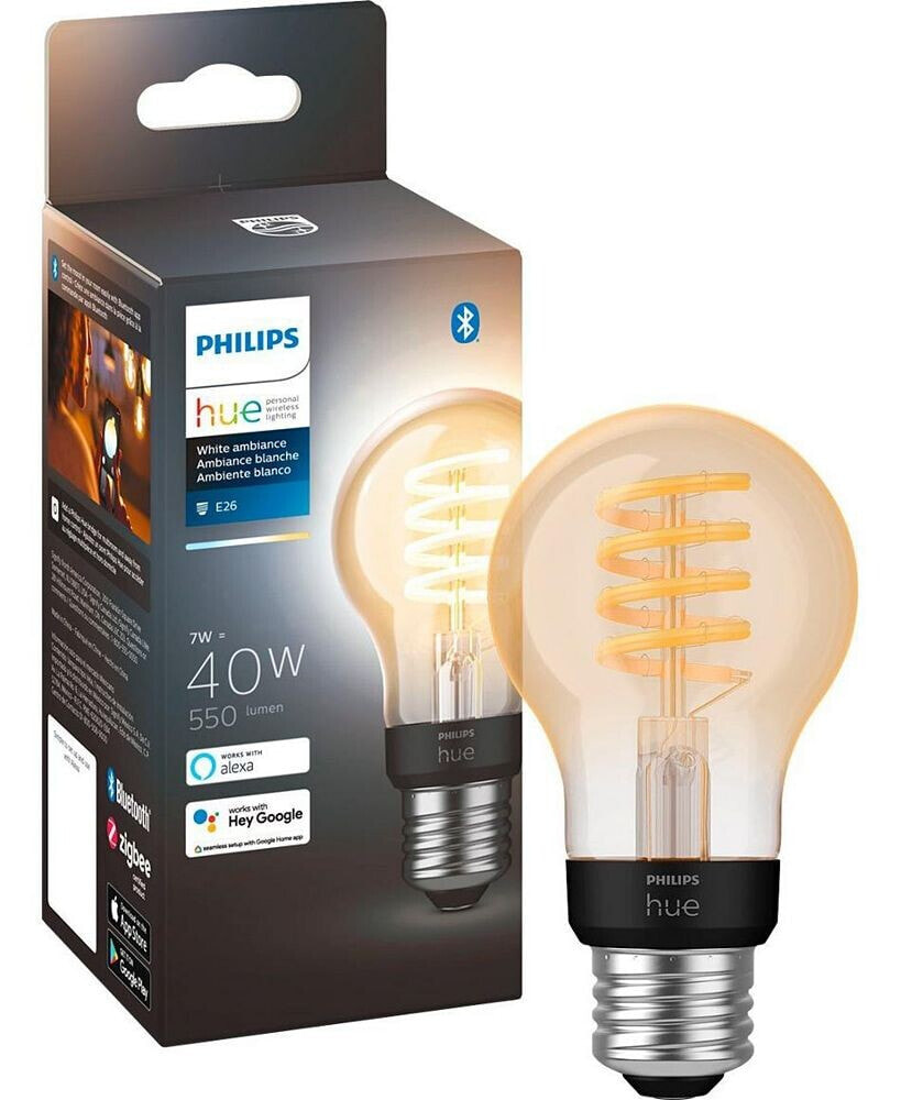 Philips Hue filament A19 Bluetooth Smart LED Bulb - White Ambiance