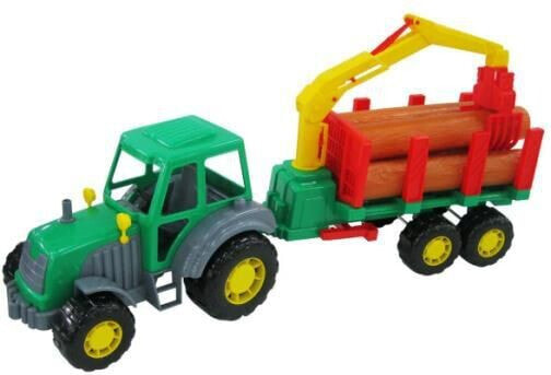 Polesie Traktor z naczepą z drewnem w siatce - 35370