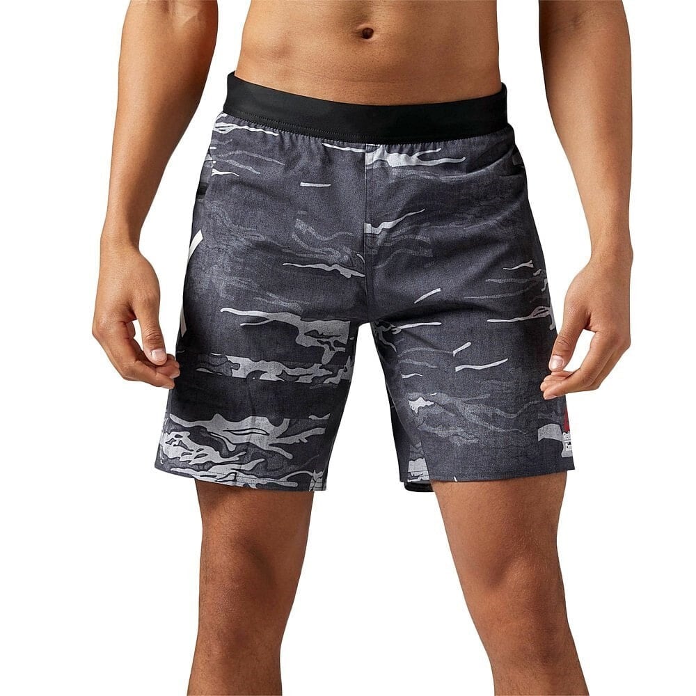 Мужские шорты спортивные серые для бега Reebok Crossfit Speed Camo