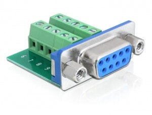 DeLOCK 65268 кабельный разъем/переходник Sub-D 9 pin Terminal block 10 pin Зеленый