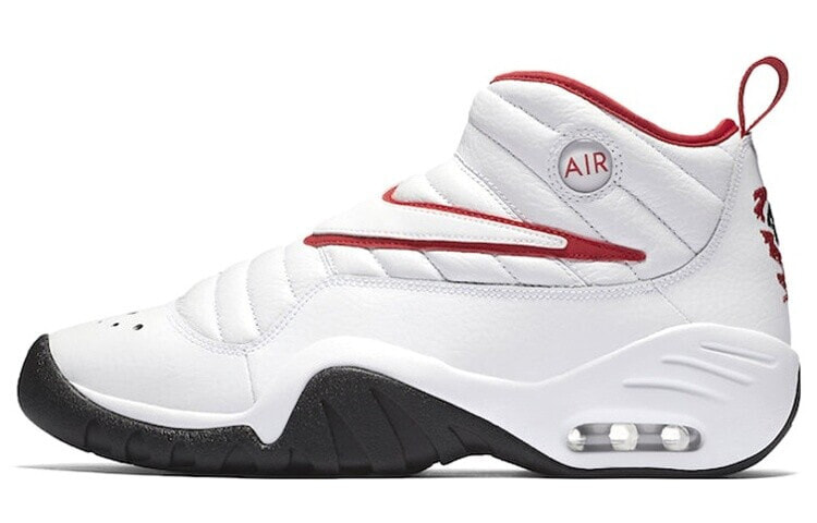 Nike Air Shake N'Destrukt 防滑耐磨 高帮 复古篮球鞋 男款 白红 / Кроссовки Nike Air Shake 880869-100