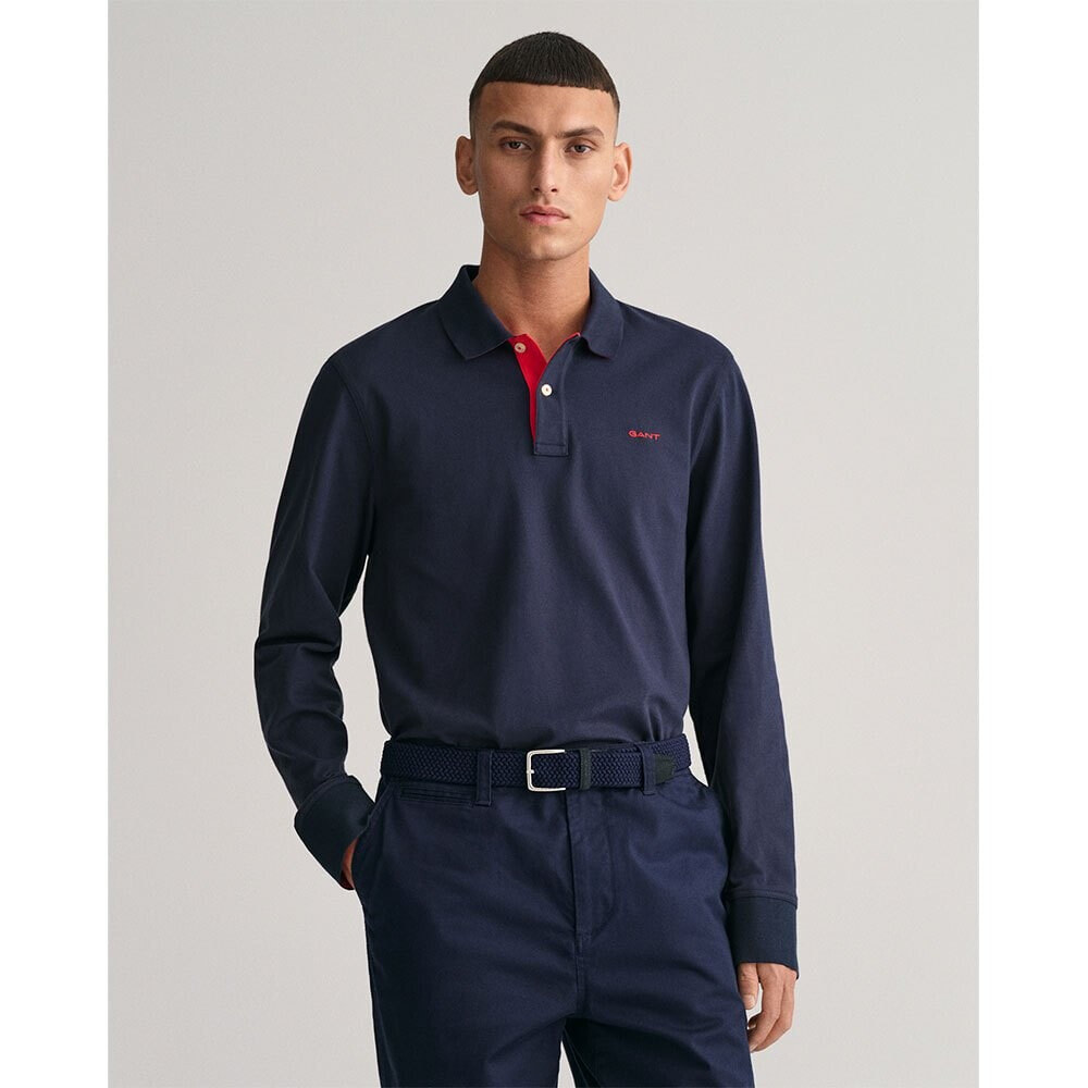 GANT Reg Contrast Rugger Long Sleeve Polo